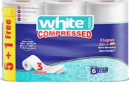 وايت تواليت مضغوط 6 رول